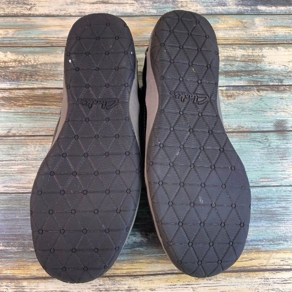 Clarks Womens Black Leather Hook & Loop Mary Jane Shoe Size 6.5M Round Toe Flats - Picture 6 of 10